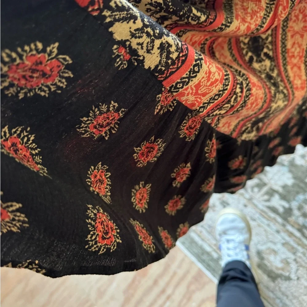 Free People You Made My Day Black and Red Floral Maxi Dress - Picture 6 of 6